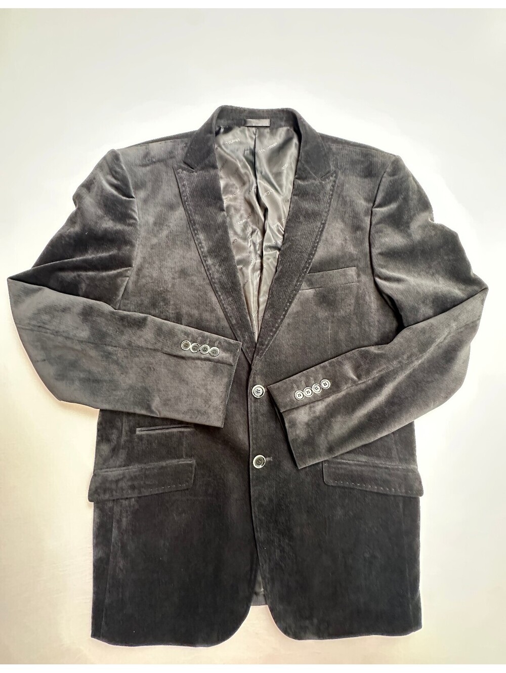 Alberto Cardinali Men's Gray Velvet Tailored Fit Blazer 42L